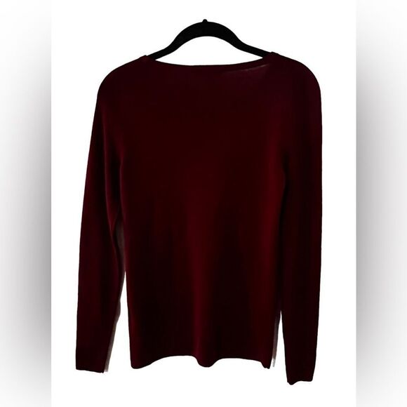 LAFAYETTE 148 Burgundy Wool Ribbed Sweater Size P - Picture 2 of 5